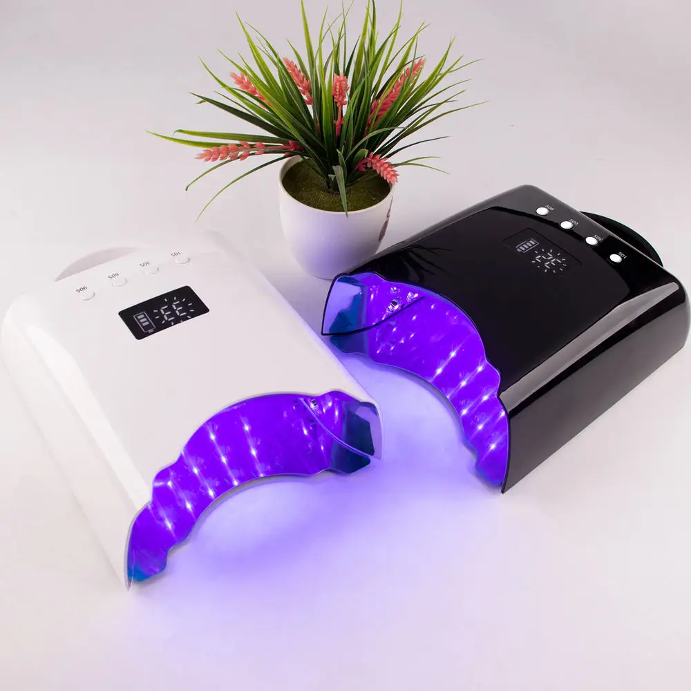 10S Quick Dring Nail Lamp High End Salon Professional Purple Ray Nail Dryer 78W Double Hand 52K Battery Charge Manicure Light