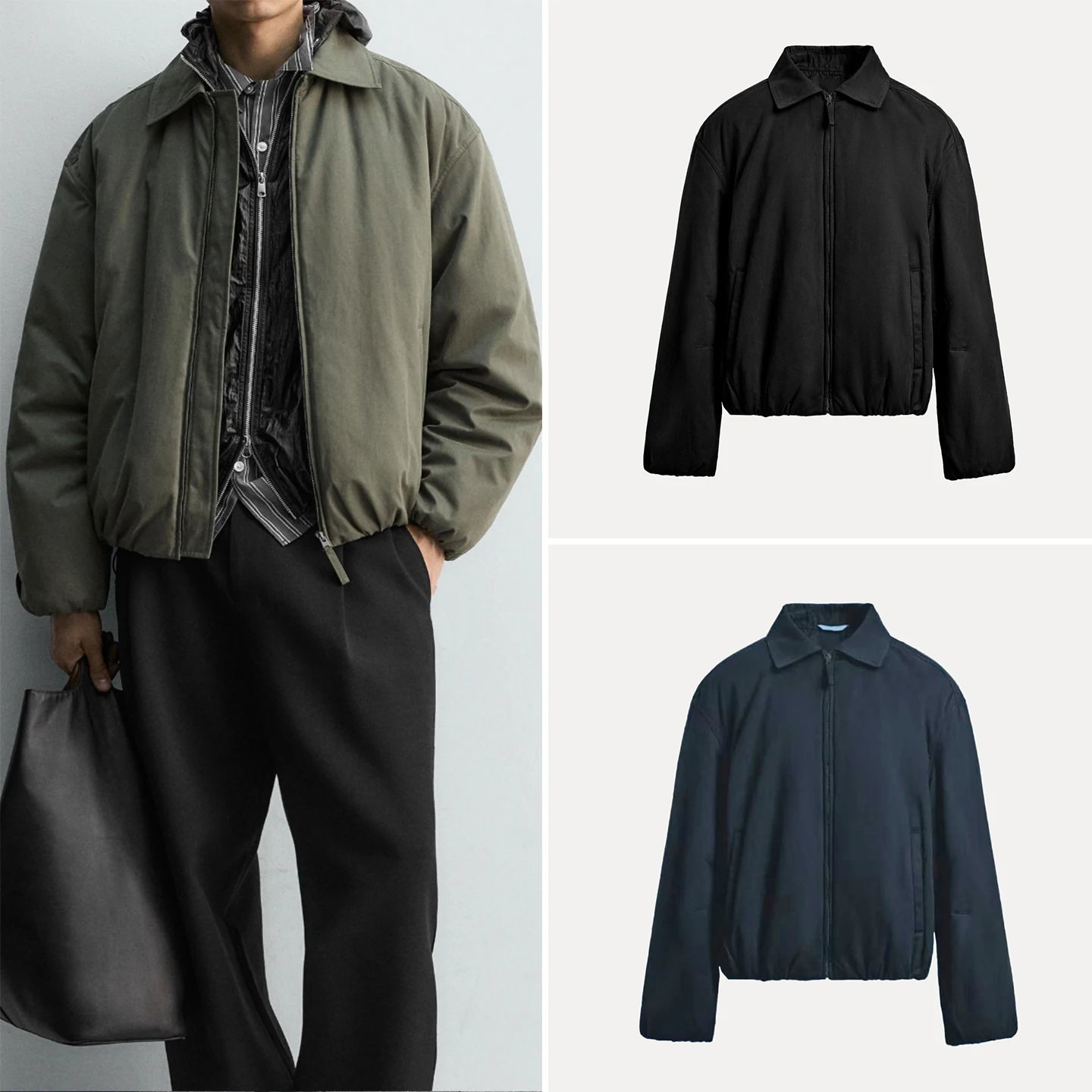 

Повседневная мужская одежда с воротником Jaet Square Structure, осенняя новинка, молодежная верхняя одежда Sle Z Stand Fit Long Sve