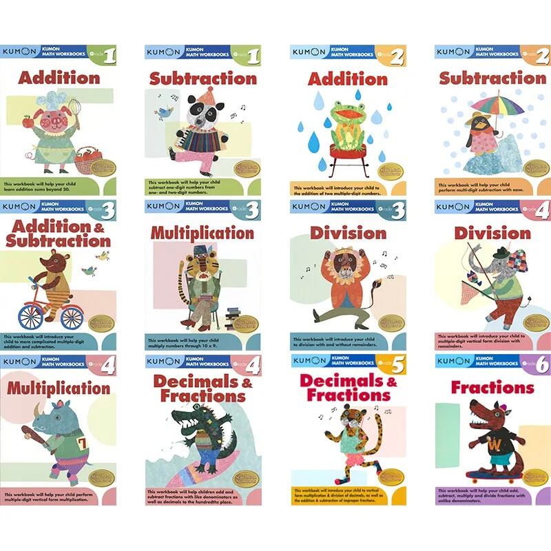 Single book for sale: Kumon Calculation Math Workbooks G1-G6 (Elementary School English Educational Books)