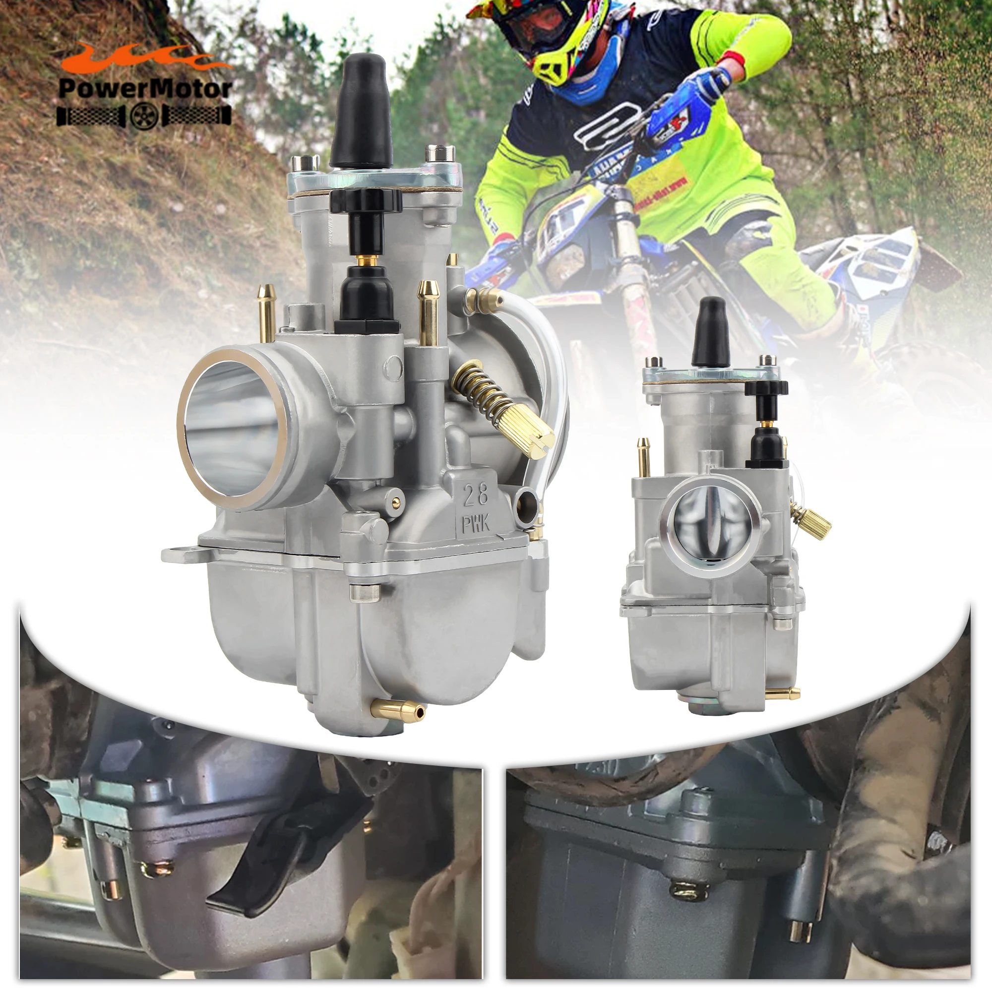 

Universal Motorcycle Carburetor 28 30 32 34mm With Free Jet For 2T 4T ATV Quad Go Kart Dirt Bike Scooter Motocross 50-250cc