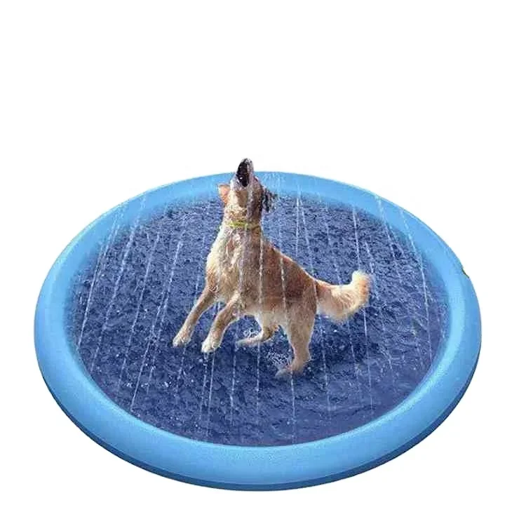 

Wholesale Custom Dog Water Spray Play Mat Non-Slip Summer Children Pets Thicken Pool Splash Water Pad Dog Mat