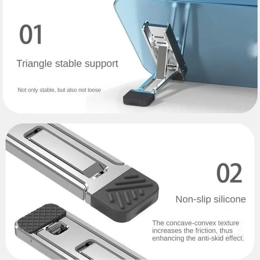 2PCS Riser Feet Nonslip Zinc Alloy Laptop Holder For Macbook Air Pro Pad IP Desktop Kickstand Foldable Notebook Keyboard Stand