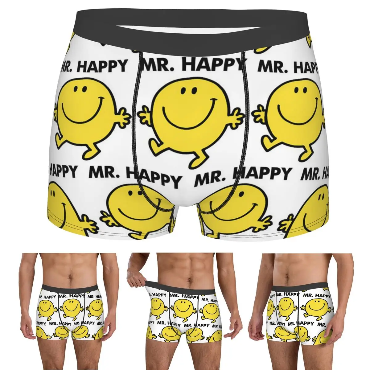 Boxer Underpants Shorts Mr. Men Cute Little Miss Popular Panties Men's Ventilate Underwear for Homme Man Boyfriend Gift