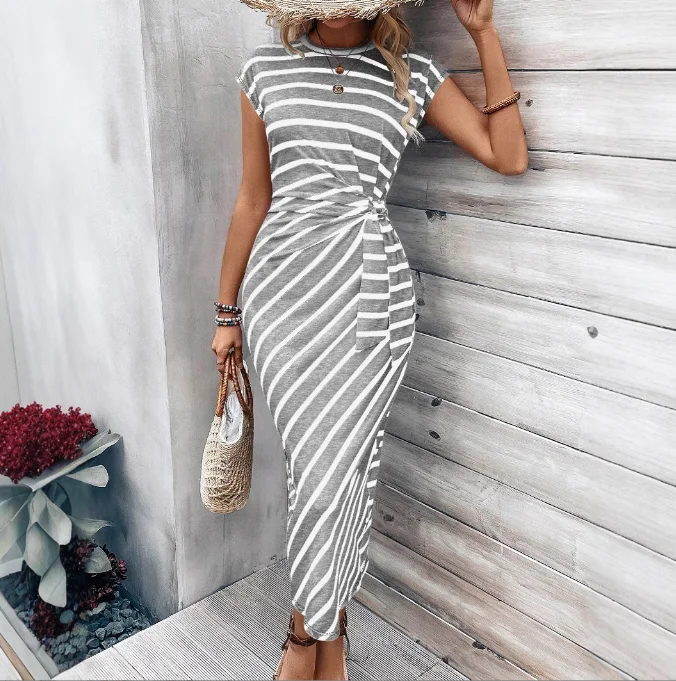 

Sexy Elegant Dresses for Women Strap Up Bat Sleeve High Waist Slimming Dress for Summer New Fashion 2025 Casual