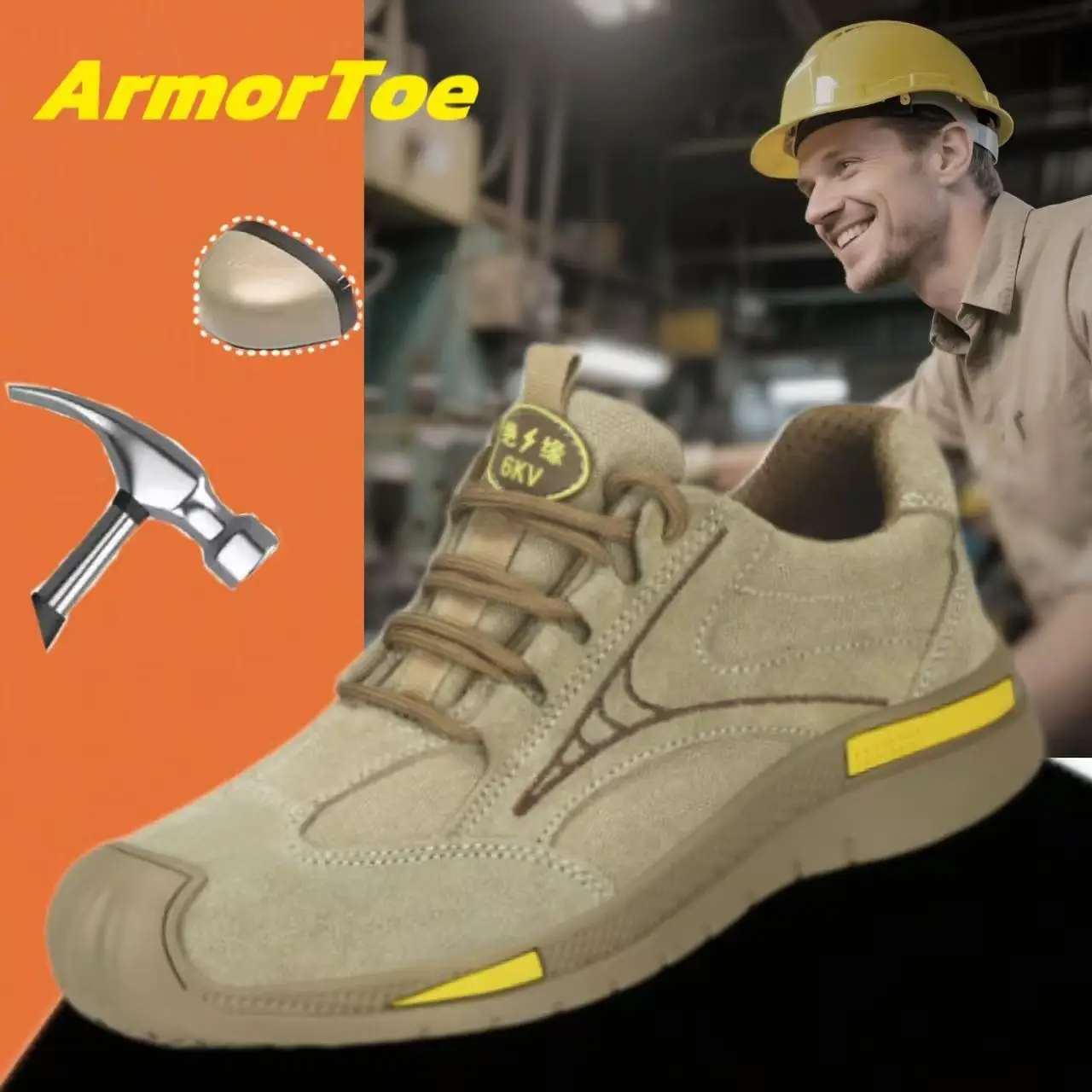 

ArmorToe Insulated Steel Toe Anti-smash Anti-stabbing Wear-resistant Work Shoes Safety Shoes Refractory Flowers #Armor2646