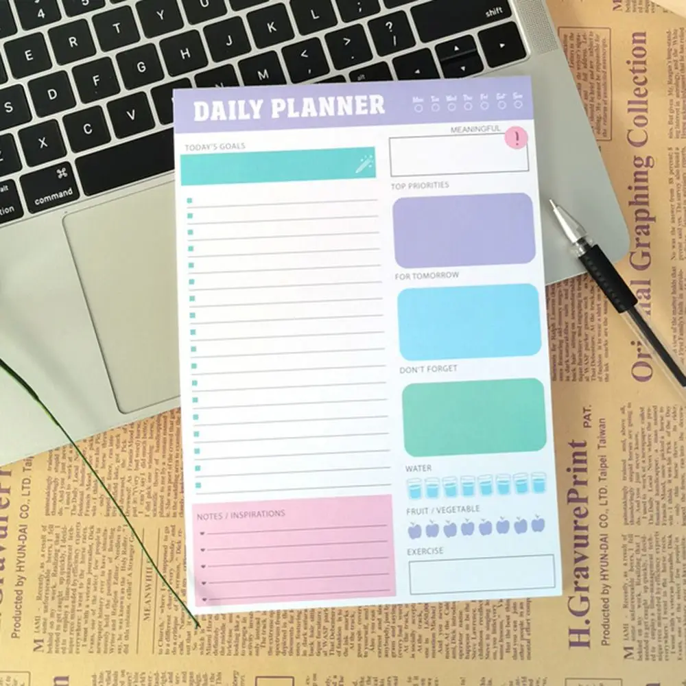 

60 Sheets To Do List Notepad Portable Easy Tear-off Schedules Journal Memo Weekly Planner Schedule Writing Pads Agenda