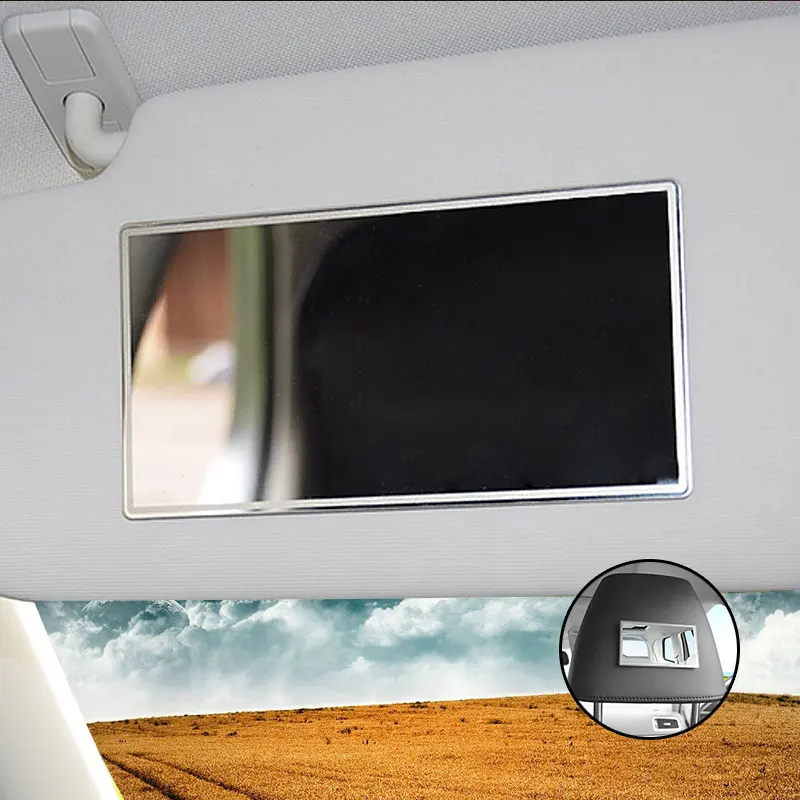 Car Makeup Mirror Car Stainless Steel Portable Auto Sun-Shading Visor HD Mirrors Car Interior Mirror Universal Car-styling