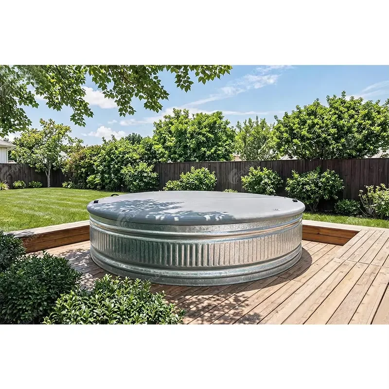 Customized Portable Round Inflatable Pvc Drop Stitch Pool Cover Large Insulated Outdoor Stock Tank Home Use