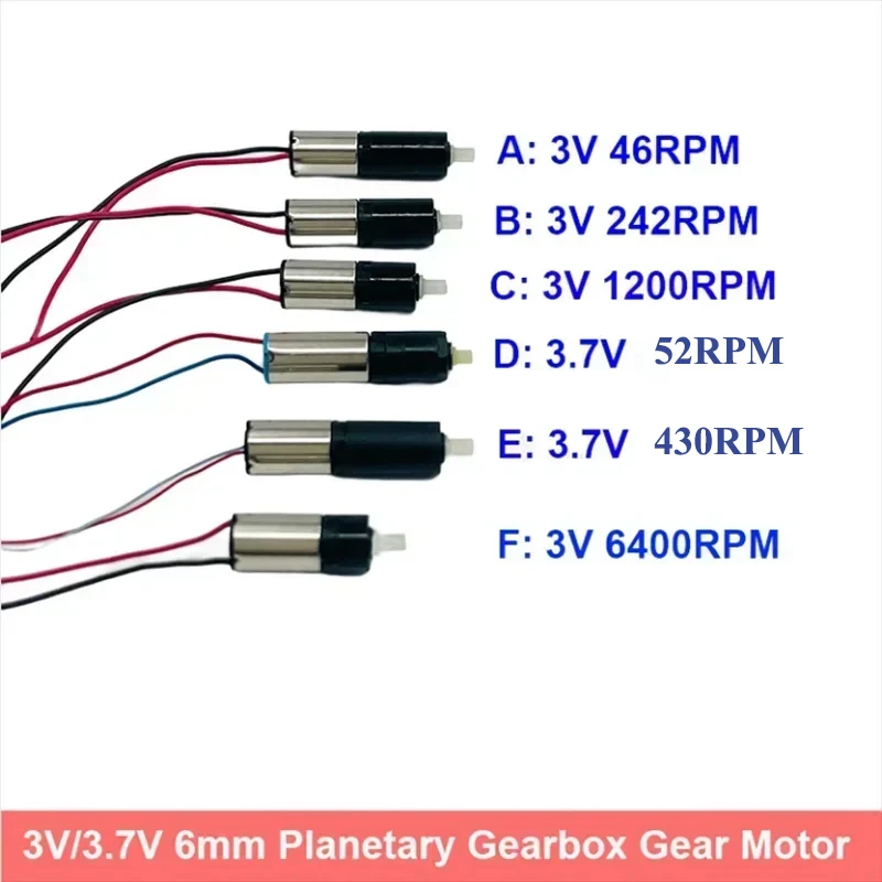 DC 3V Mini 6mm Planetary Gearbox Gear Reducer Motor Reduction Micro Coreless Motor DIY Robot