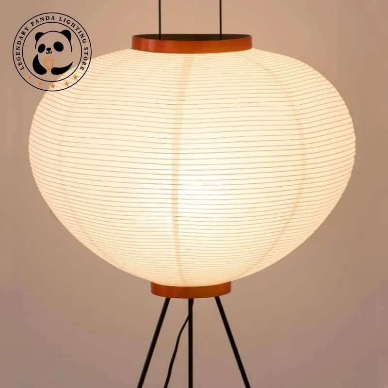 Japanese Wabi Sabi Rice Paper Floor Light Noguchi Akari Vintage Standing Lamp for Bedroom Living Room House Bedside Decoration