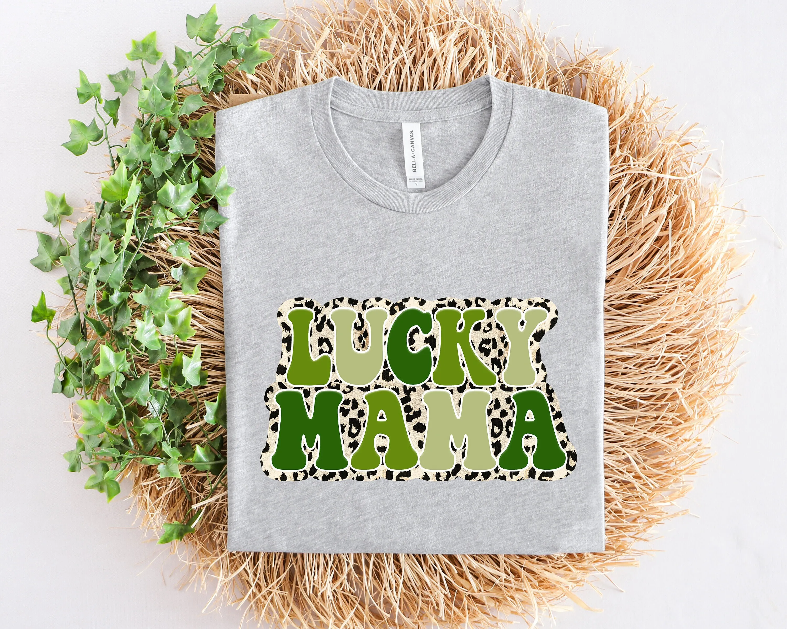 Lucky Mama Leopard Patty'S Day T Shirt St Patricks Four Leaf Clover Shamrock Patrick'S Irish Patrick