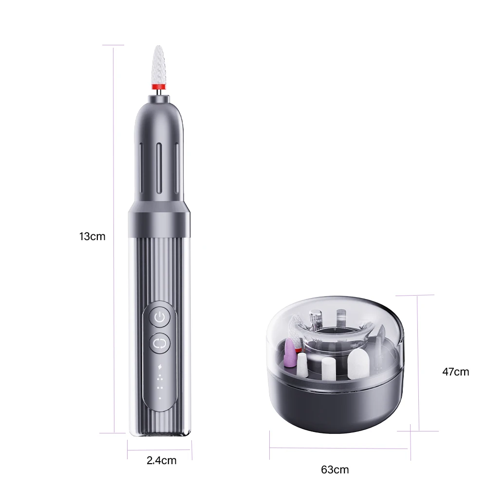 مجموعة أقلام طحن الأظافر USB للاستخدام المنزلي، مجموعة أدوات تلميع الأظافر لإزالة الجلد الميت #5