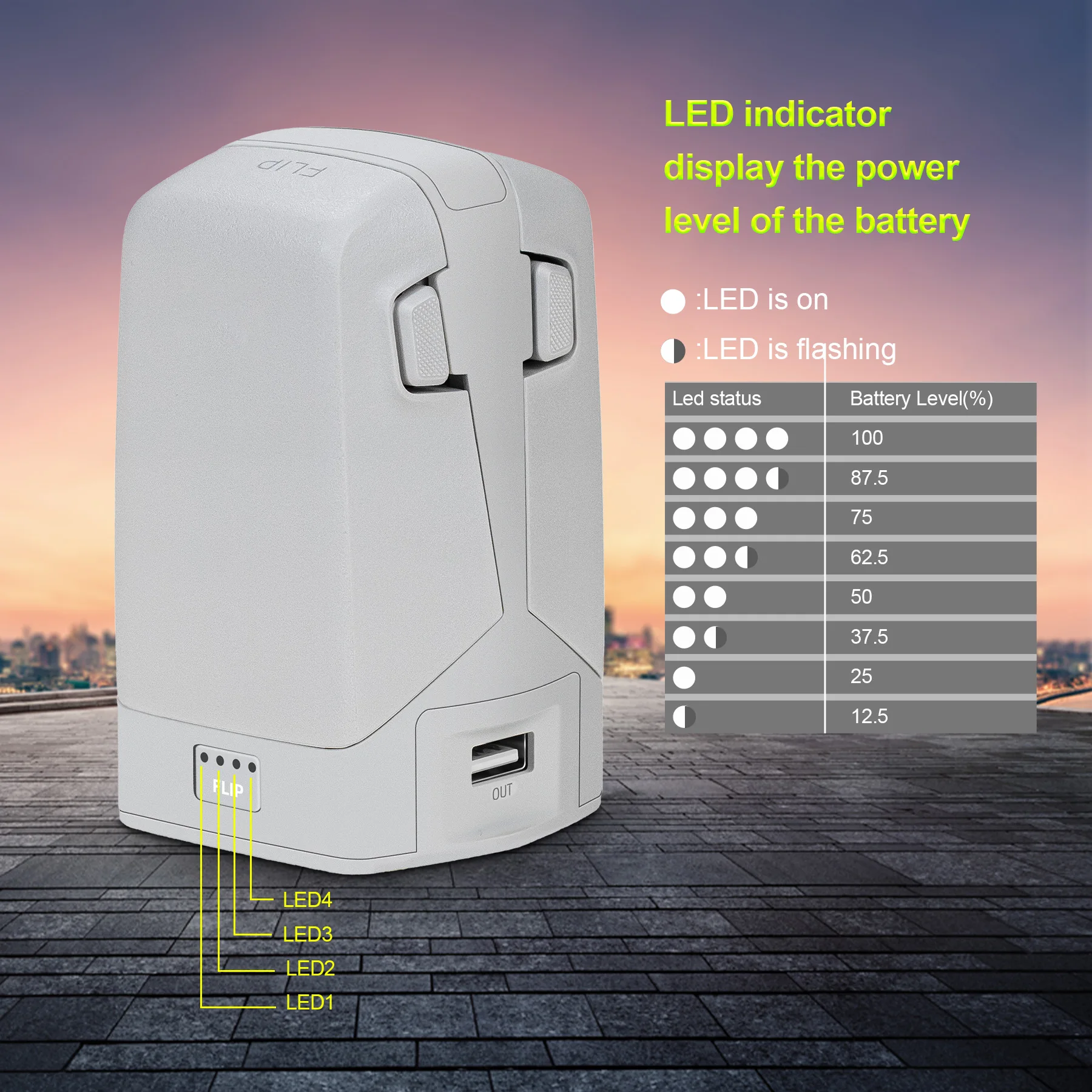 محطة شحن محمولة مدمجة لطائرة DJI Flip Drone Dual Port شاحن سريع بتلر ملحقات السفر العالمية مؤشر LED