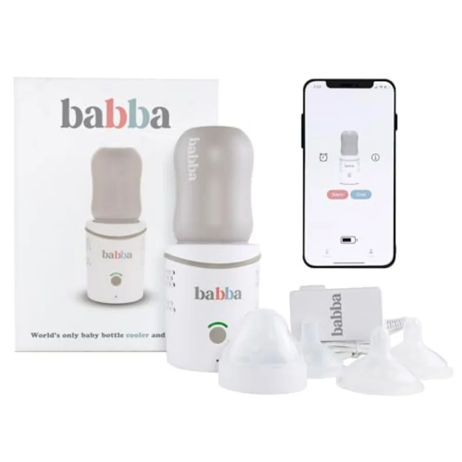 

Babba Baby Bottle Cooler and Warmer - Both refrigerates and Fast Warming Breast Milk Storage Travel-Friendly and Portable Smart