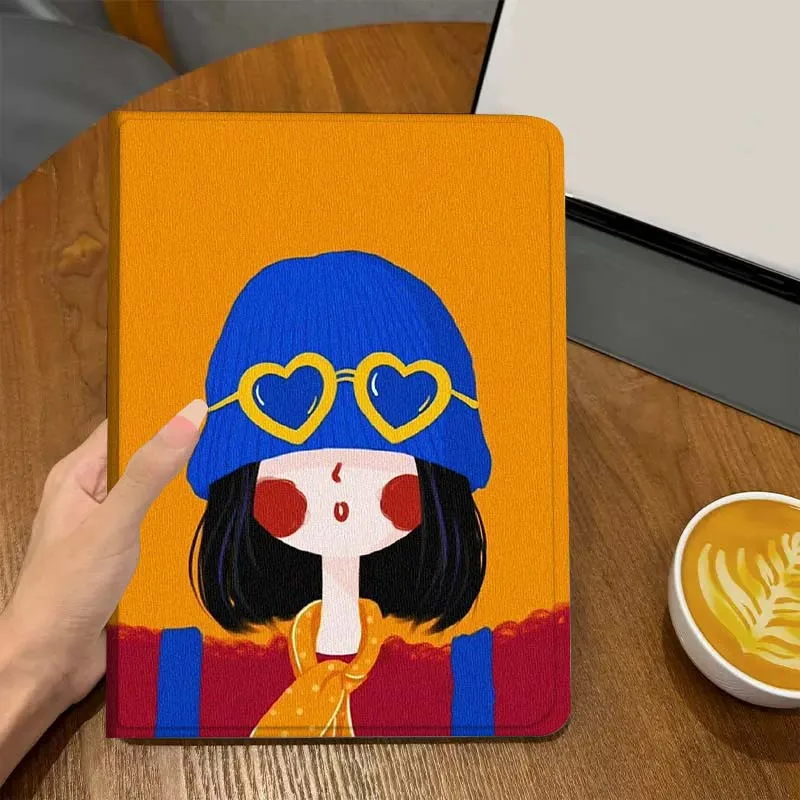 Hut Brille süße Mädchen Muster Fall für Lenovo Pad Tab Legion Xiaoxin Y900 Y700 K10 M10 P11 3rd Pro GT Plus Gen Abdeckung Tablet