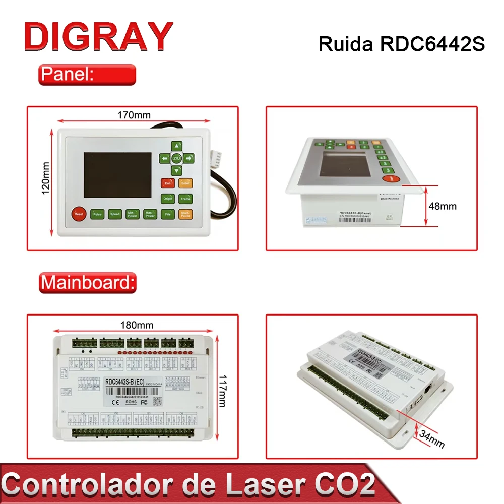 DIGRAY Ruida RDC6442S RDC6442G Kartu Kontrol Laser Co2 DSP Mesin Pengukir dan Pemotong Laser Sistem Kontrol Motherboard