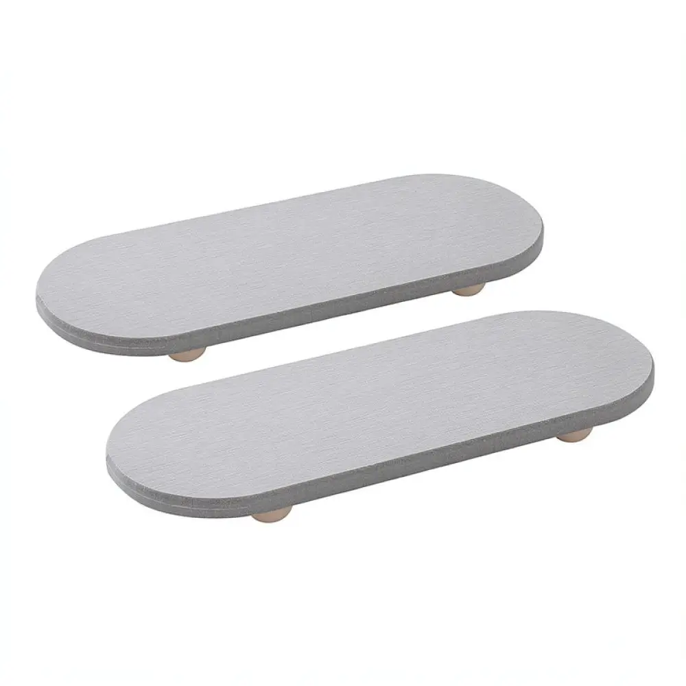 Absorbent Stone Drying Mat Kitchen Sink Tray Bathroom Vanity Countertop Modern Minimalist Soap Dish Wood Support Pad