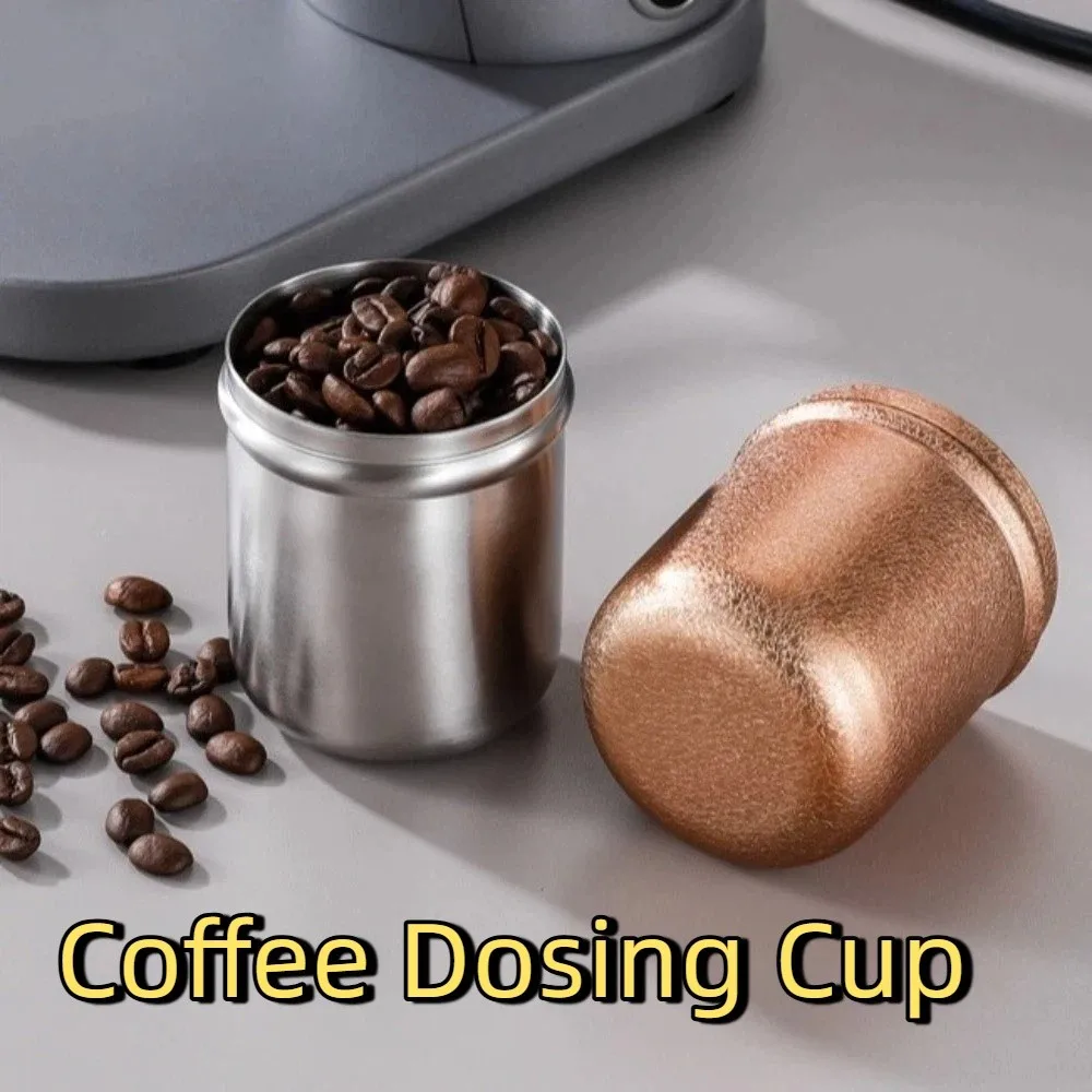 304 Stainless Steel Espresso Dosing Cup Food-Grade Wear Resistant Coffee Bean Cup Leak-proof Non-Stick Powder Cup Cafe Use