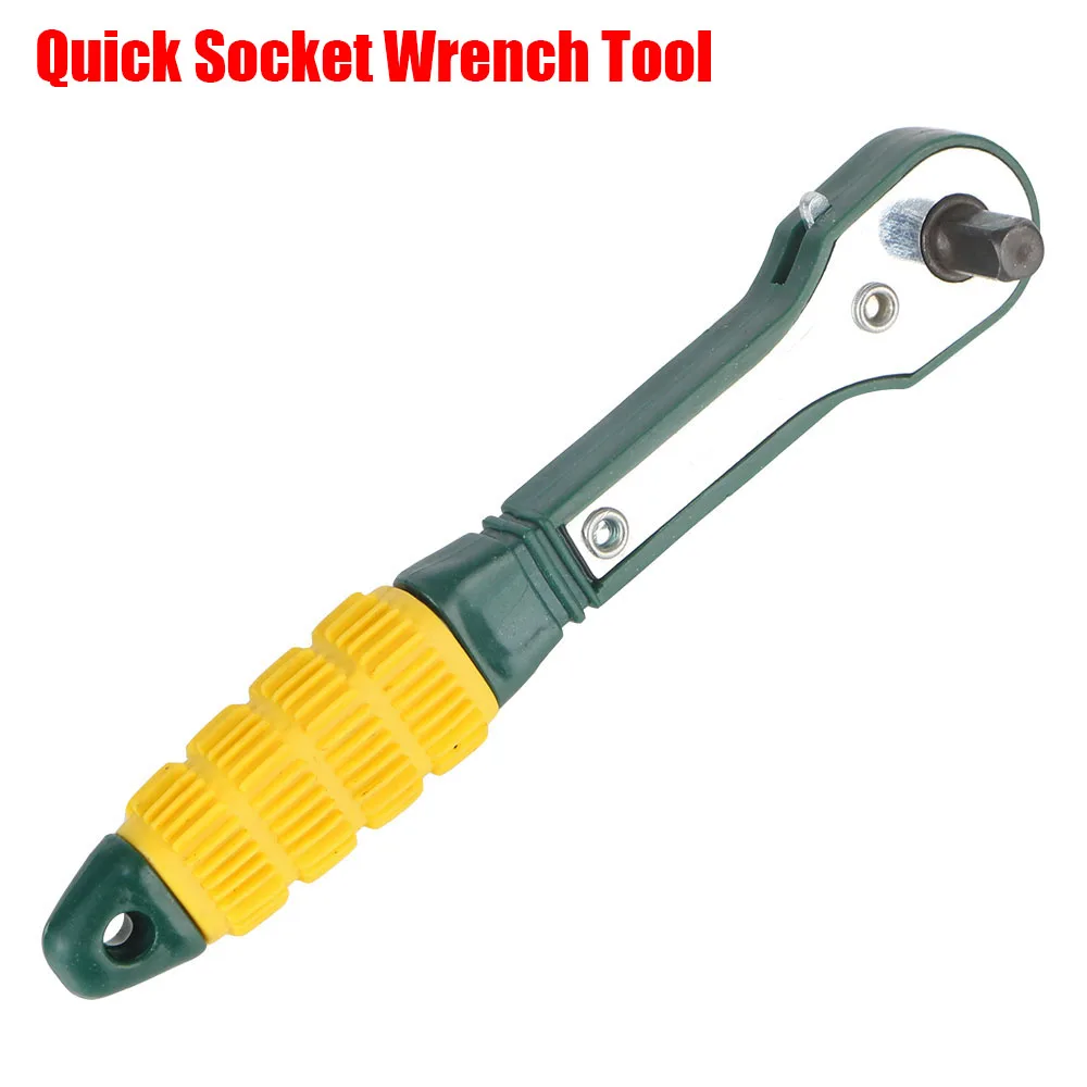 Adjustable Quick Socket Wrench Tools Green Rapid Ratchet Wrench Mini 1/4 Screwdriver Rod Easy to Use