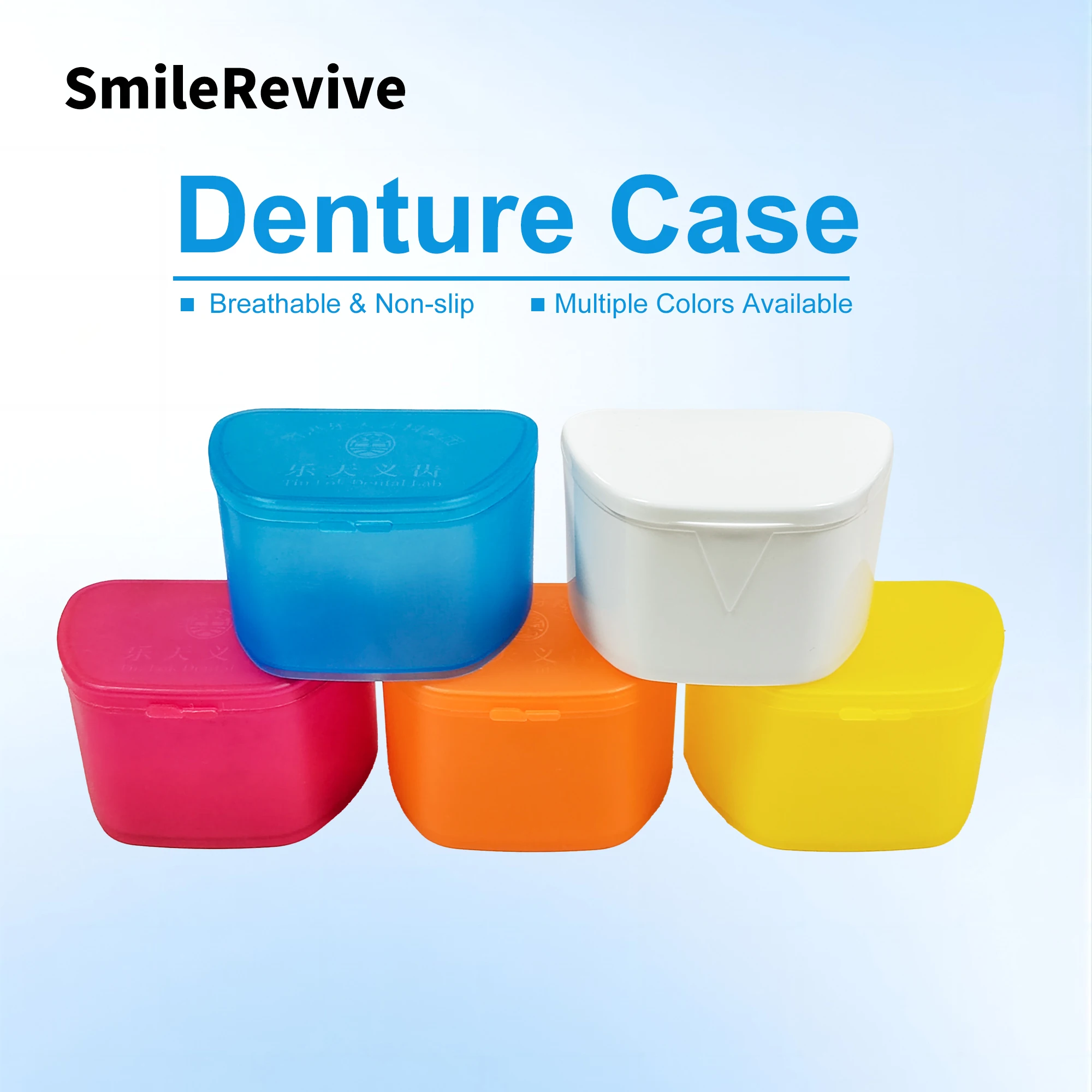 SmileRevive Denture Tray Box Dental Orthodontic Retainer Box Case Plastic Teeth Container Denture Box False Teeth Protect Case