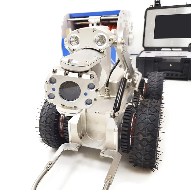 Cámara robótica para inspección de tuberías CCTV, monitoreo de alcantarillado, sistema robótico sobre orugas, cámara de inspección de drenaje de aguas residuales