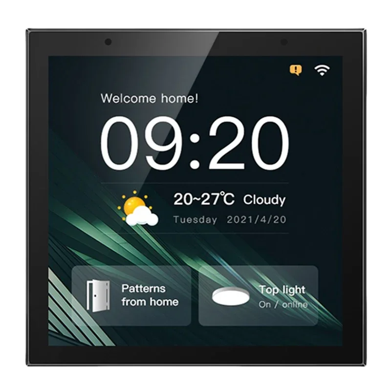 Tuya Smart Home 4 Inches Touch Screen Control Panel Wifi Multi-Function Background Music Player Host Joinable 2 Speakers Gateway