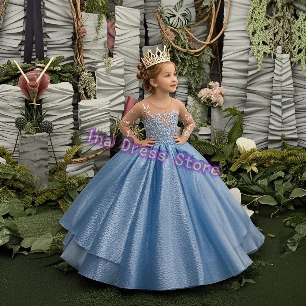 magnifique-robe-a-fleurs-bleues-pour-filles-manches-longues-fantaisie-ceinture-a-nœud-princesse-bal-de-promo-pour-mariage-fete-d'anniversaire-robes-de-soiree