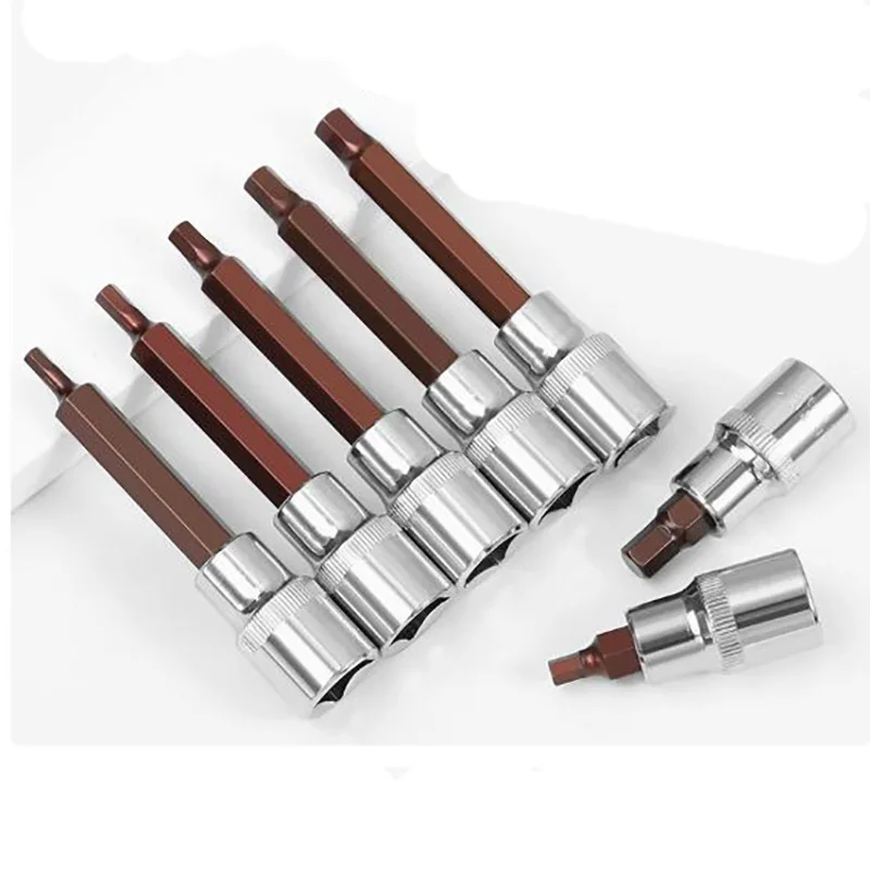 55/100/300 مللي متر طويل 1/2 عرافة بت المقبس عرافة بت محول ألين مفتاح المفك اسئلة وجع H3 H4 H5 H6 H8 H10 H12 H14 H17 H19