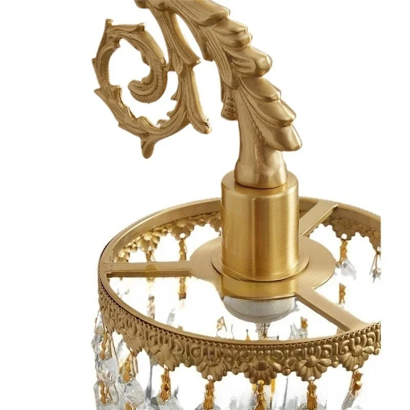 

Bedroom bedside wall lamp crystal light luxury warm romantic European style living room aisle corridor background wall lamp