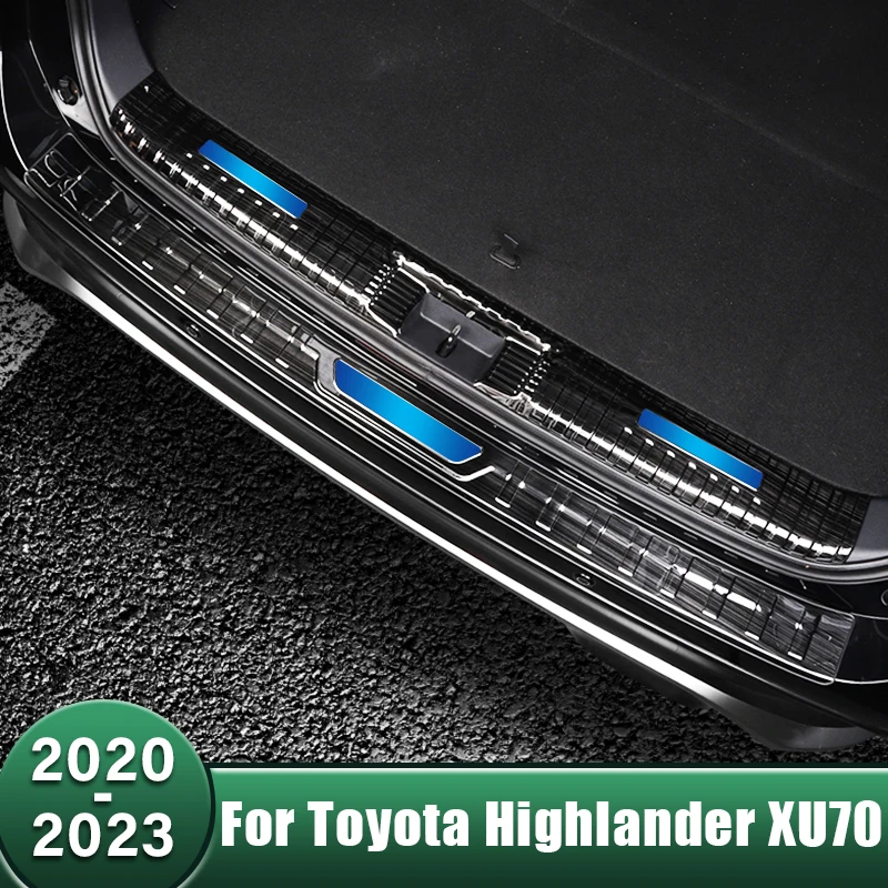 

Stainless Car Rear Bumper Guard Plate Cover Trunk Door Sill Guard Trim For Toyota Highlander XU70 Kluger 2020 2021 2022 2023