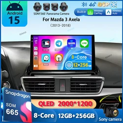 Android 15 Carplay Auto Car Radio For Mazda 3 Axela 2013-2018 Stereo GPS Navigation Multimedia Video Player Autoradio Head Unit