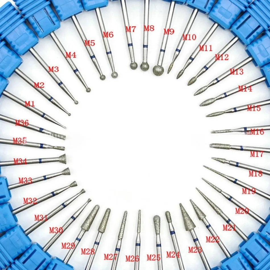 10 قطعة 2.35 مللي متر عرقوب الماس طحن بور لقم الثقب مجموعات لطحن الأسنان الأسنان تلميع الأزيز