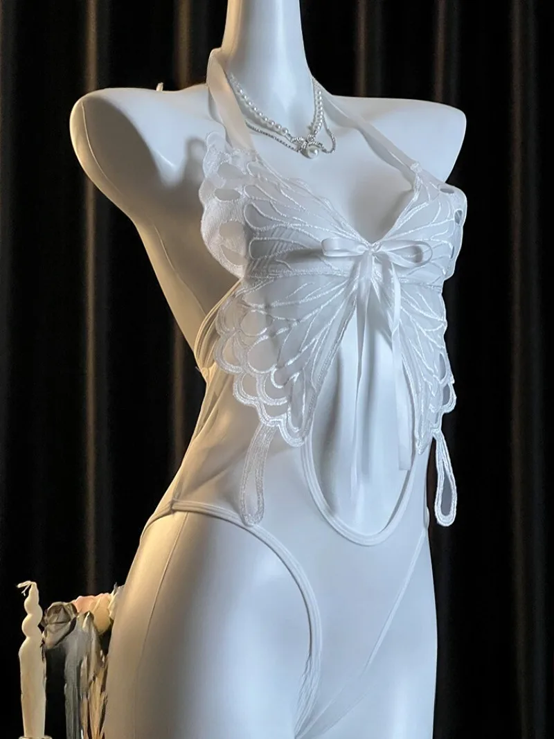 

Sexy Tight-Fitting Hollowed-Out One-Piece Dress,Women's Seductive Date Night Lingerie,Pure Alluring Sleepwear,Backless Mesh