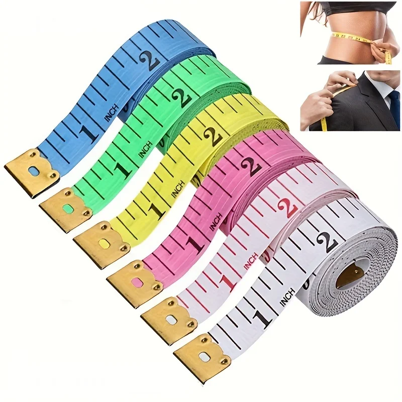 

1/3/6 шт., мягкая рулетка, линейка с двойной шкалой для шитья, измерение тела, разные цвета