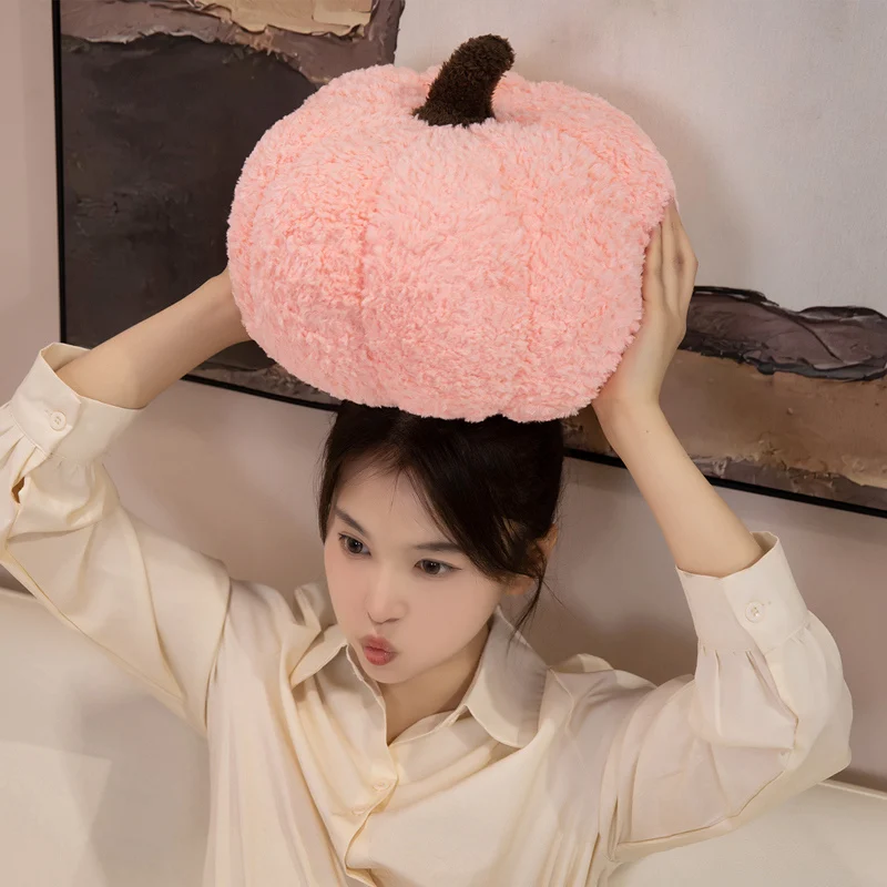 INS Style 40cm Halloween Pumpkin Plush Toy Fluffly Colorful Throw Pillow Soft Stuffed Plants Doll Sofa Cushion Home Room Decor
