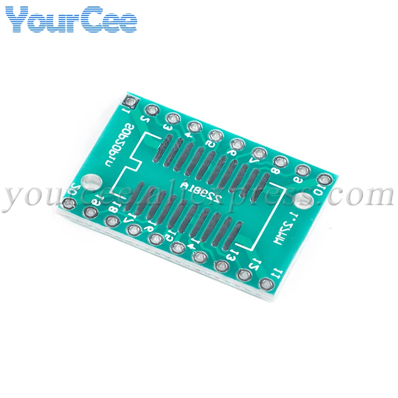 5PCS SOP20/SSOP20/TSSOP20 to DIP20 0.65/1.27mm Transfer Board Adapter PCB Pinboard Pin IC Test Plate