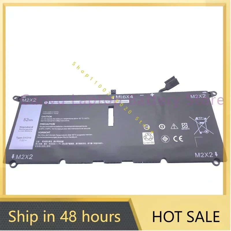 New DXGH8  Battery For  XPS 13 9370 2018 Series 9380 2019 H754V G8VCF 0H754V 13-9370-D1605G Laptop battery