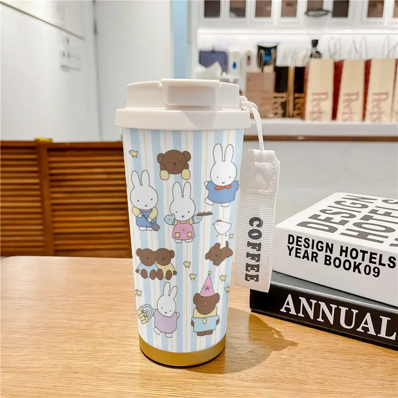 زجاجة مياه من الفولاذ المقاوم للصدأ معزولة عالية الجودة مع صنبور شرب مزدوج بسعة كبيرة كوب سيارة محمول بسيط #2