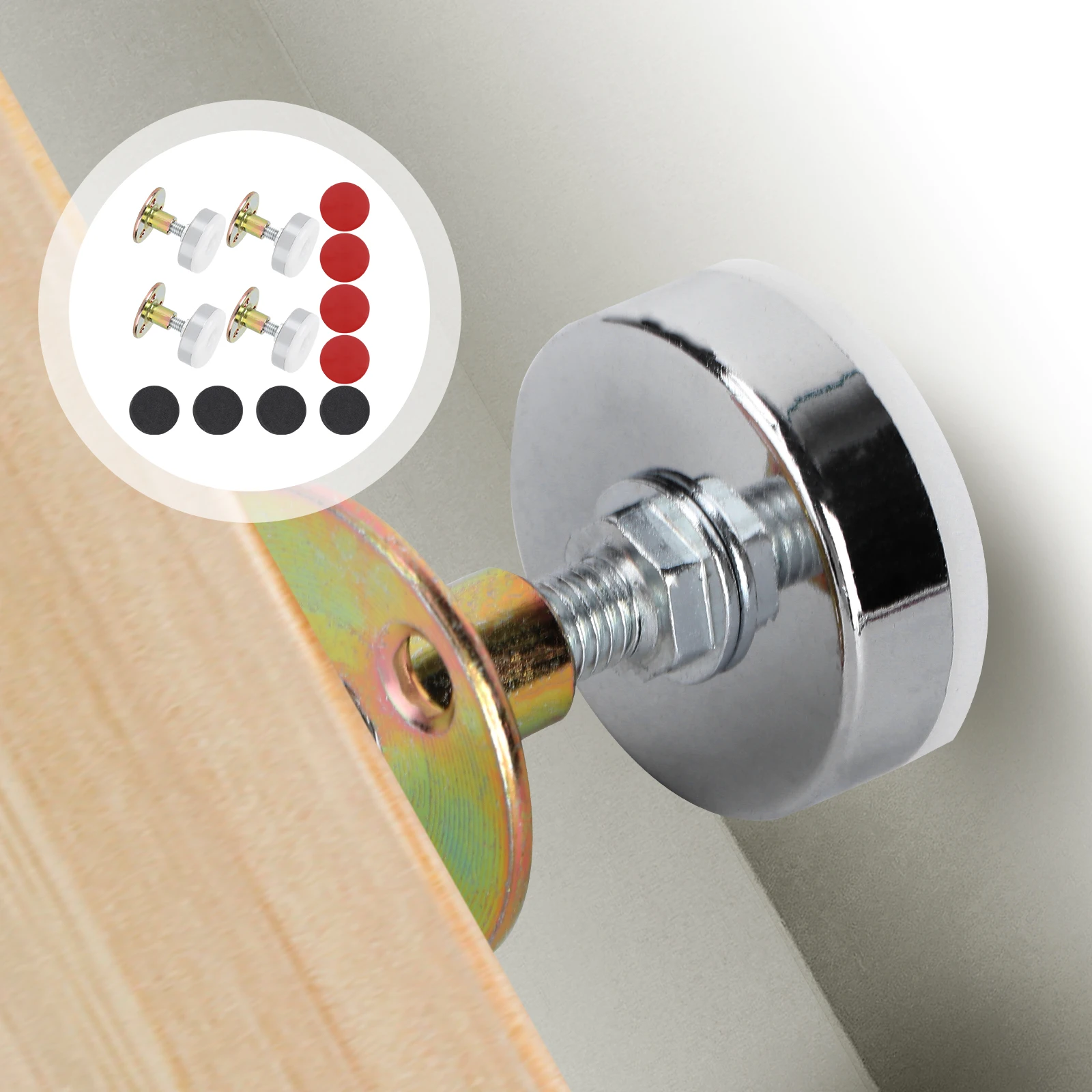 

4pcs Stainless Steel Anti-Collision Fixator Furniture Stabilizer Wall Protector Noise Reduction Adjustable Bed for Cabinet