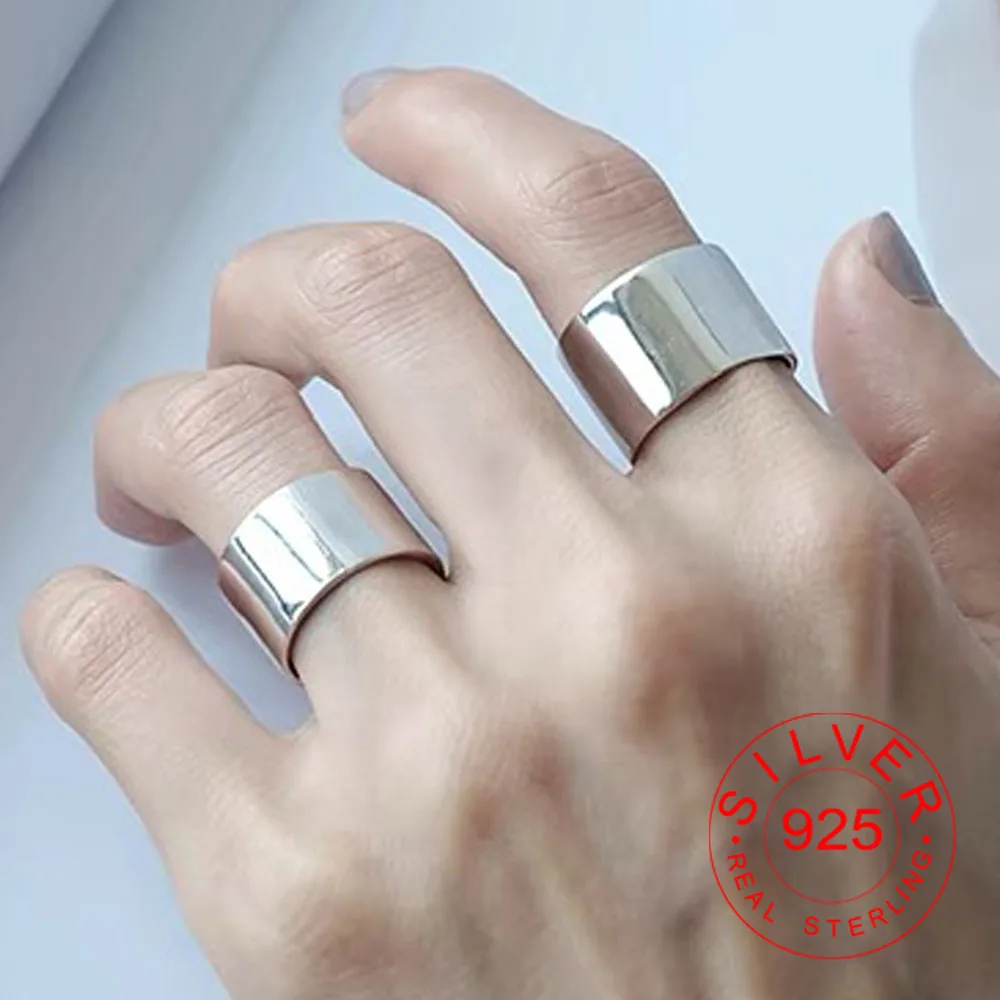 BF CLUB Silver Color Rings for Women Fashion Geometric Handmade Irregular Wide Big Smooth Ring Party Christmas Gift