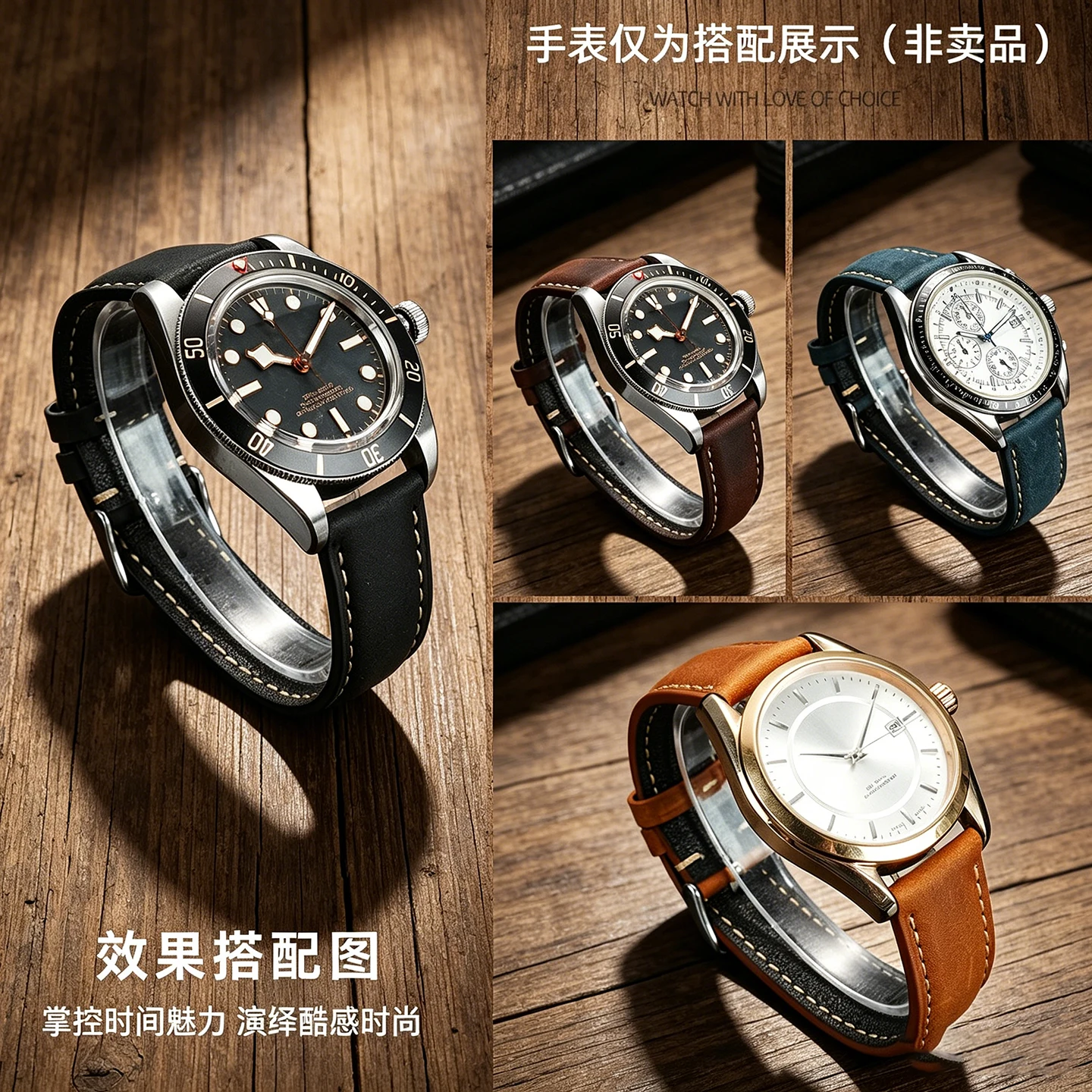 18 20 22MM Quick release First Layer Cowhide Leather Watchband Universal Leather Strap For Tudor Rolex seiko Omega Men Bracelet