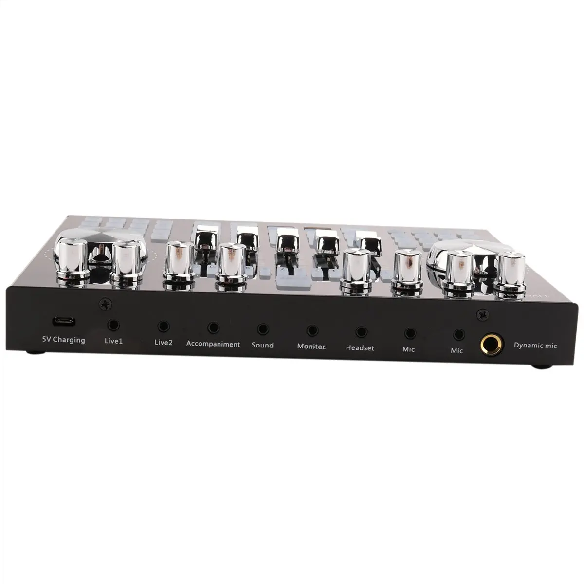 ●K1 Live Sound Card Portable Bluetooth Sound Card Profession Adjustable Volume Audio for Music Recording Karaoke Singing