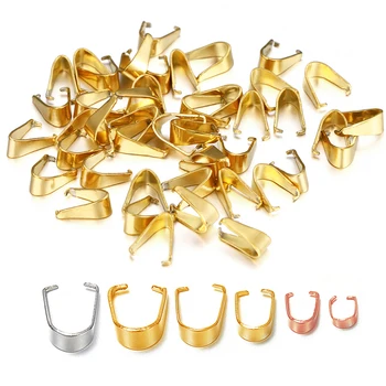 Connecteur de Clip de pendentif en acier inoxydable, 50 pièces, fermoir de caution pincée, fabrication de bijoux, fermoirs de couleur or, accessoires en vrac