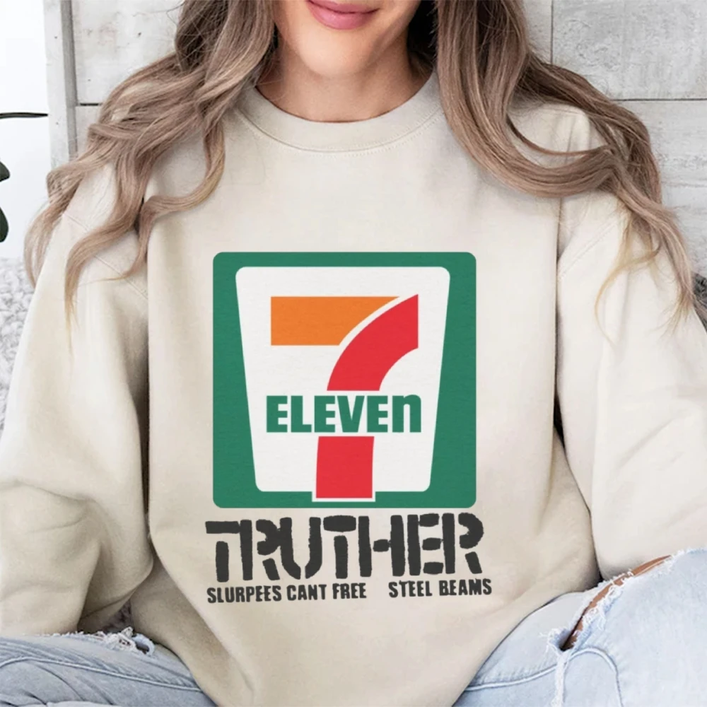 7 Eleven Truther Trendy Graphic Sweatshirt Cusal Sweatshirt Trendy Long Sleeve Shirt Comfort Colors Unisex Sweatshirt