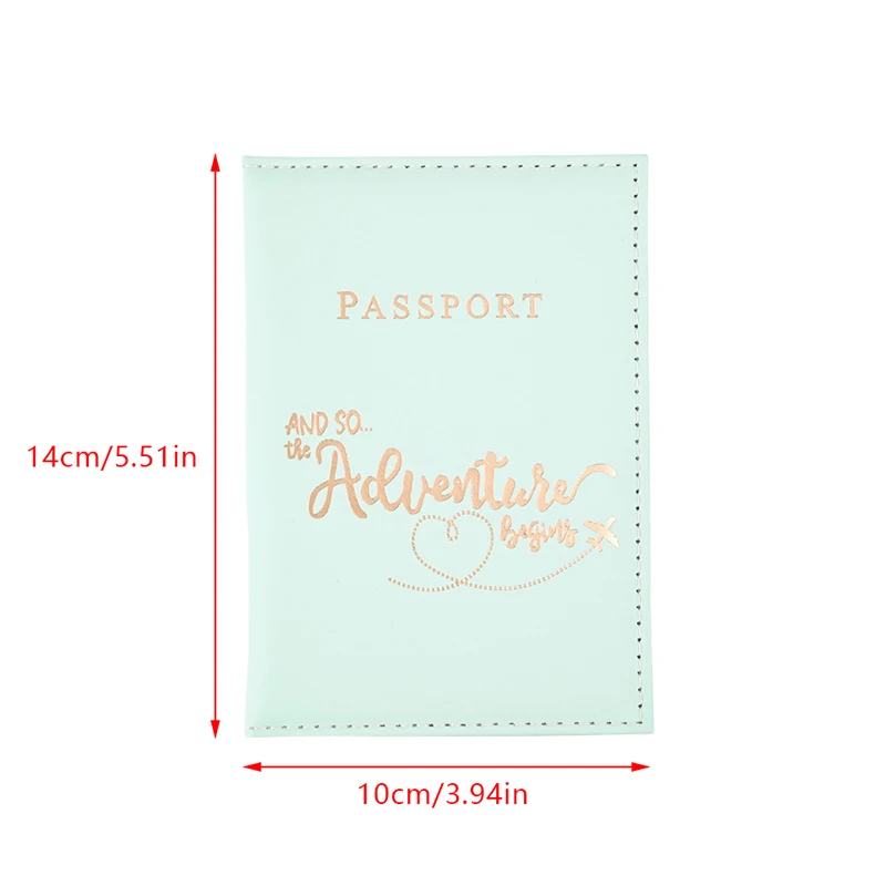 Funda protectora para pasaporte de piel sintética para hombre y mujer, bolsa de viaje a la moda para tarjetas de visita, con nombre de identificación, 1 piezas