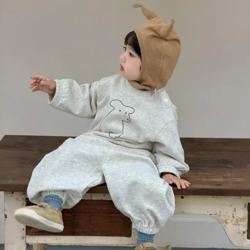 2026 Autumn New Baby Long Sleeve Sweatshirt Cotton Casual Boys Girls Cartoon Bear Pullover Tops Toddler Clothes