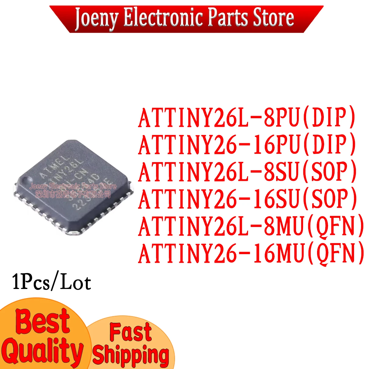 

ATTINY26L-8PU ATTINY26-16PU ATTINY26L-8SU ATTINY26-16SU ATTINY26L-8MU ATTINY26-16MU Plastic Casing