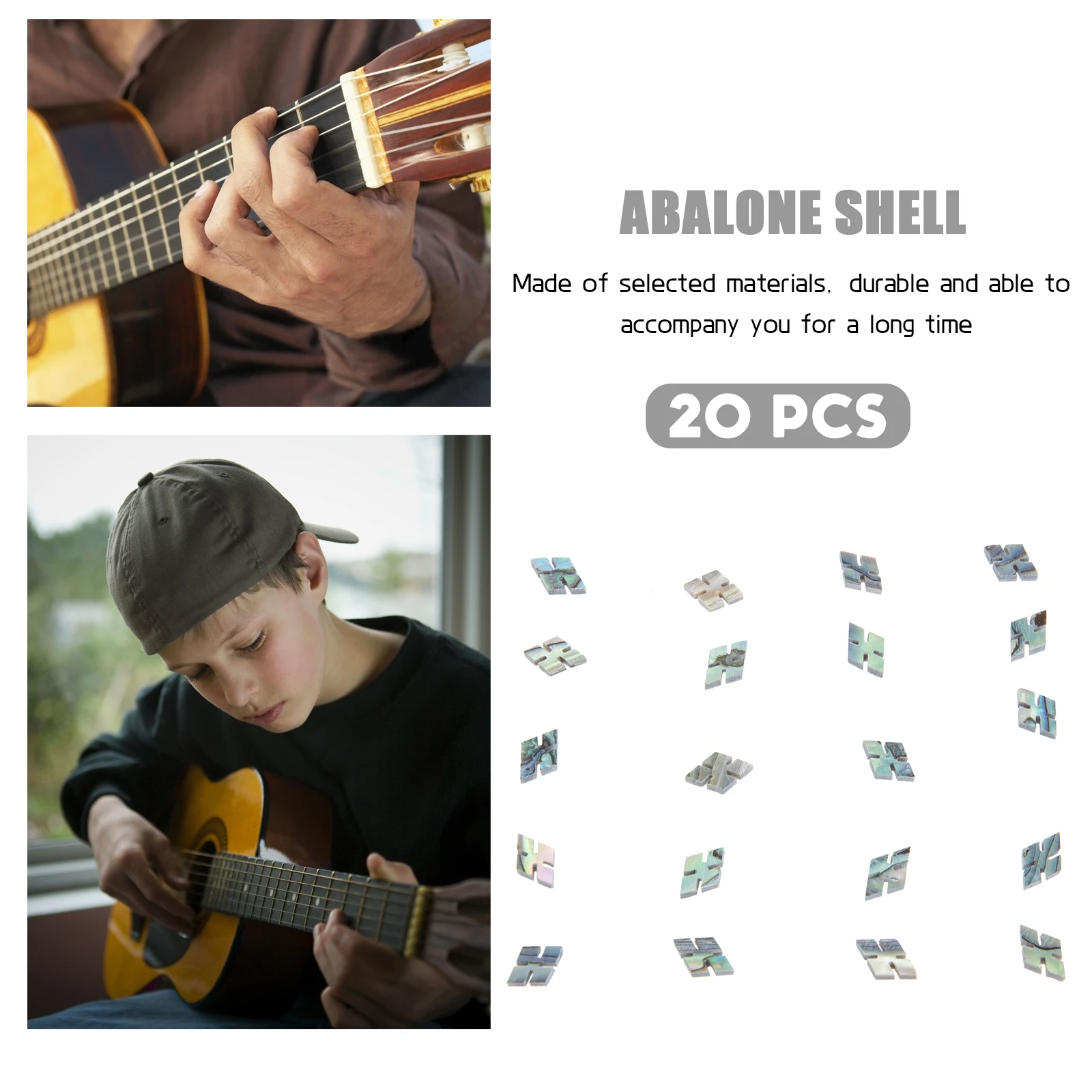 

20pcs Guitar Fingerboard Inlay Dots Acoustic Mandolin Ukulele Banjo ABS Material Durable High Performance Sound Points