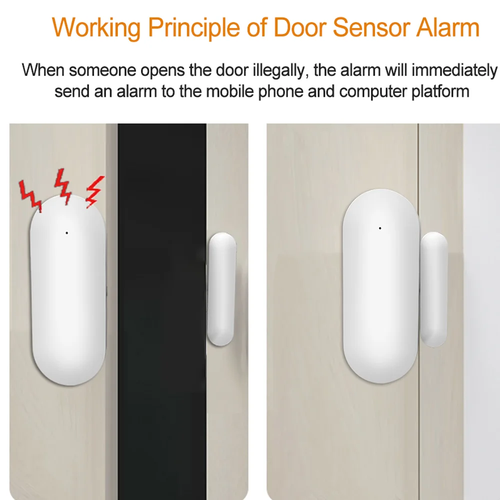 8PACKS Tuya Zigbee Door Sensor Window Detectors Magnetic Sensor Smart Home Security Protection Remote Monitor From APP
