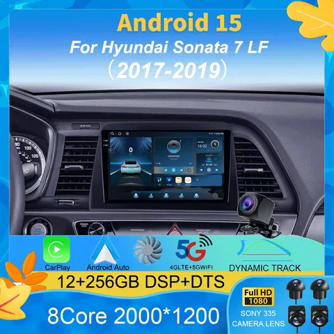 현대 쏘나타 7 LF 2017 2018 2019용 안드로이드 15 카플레이 자동 GPS DSP 비디오 헤드 유닛 2 Din 네비게이션 스테레오 플레이어 카 라디오
